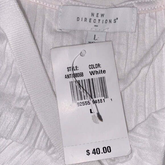 New Directions white sleeveless flowy top size large; new with tags - Picture 3 of 3
